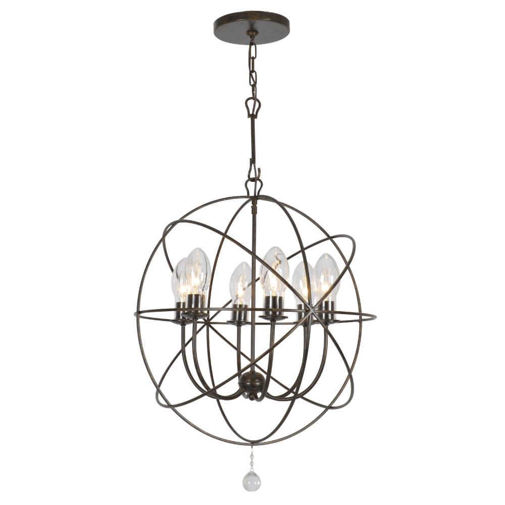 Solaris 6 Light English Bronze Sphere Outdoor Pendant