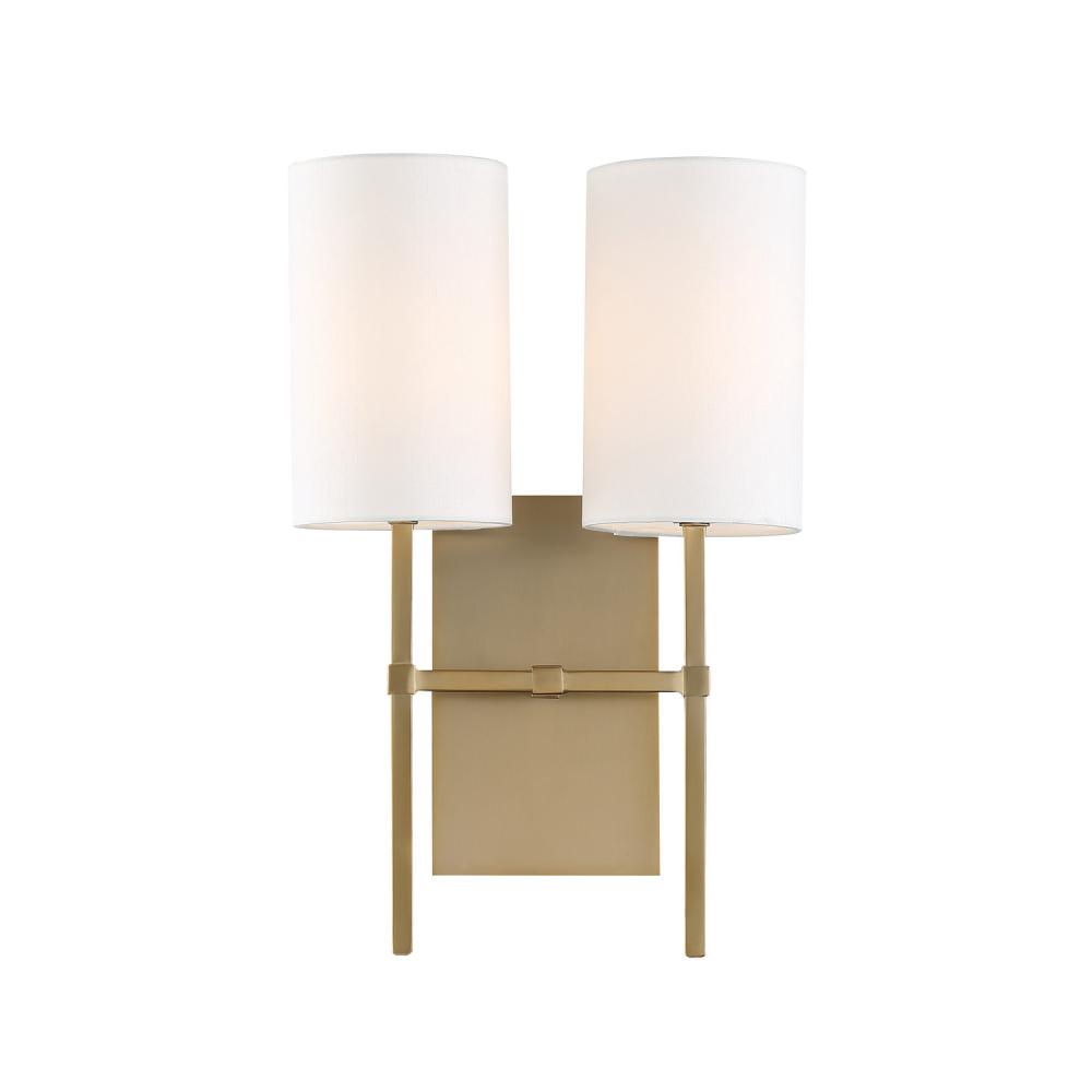 Veronica 2 Light Aged Brass Sconce