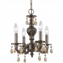 Crystorama 5024-VB-GT-MWP - Paris Market 13.5'' Golden Teak Hand Cut Crystal Venetian Bronze Chandelier
