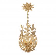 Crystorama 563-GA - Broche 3 Light Antique Gold Mini Pendant