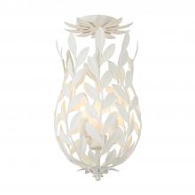 Crystorama 563-MT_CEILING - Broche 9.5'' Matte White Semi Flush Mount