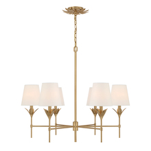Crystorama 568-GA - Broche 6 Light Antique Gold Chandelier