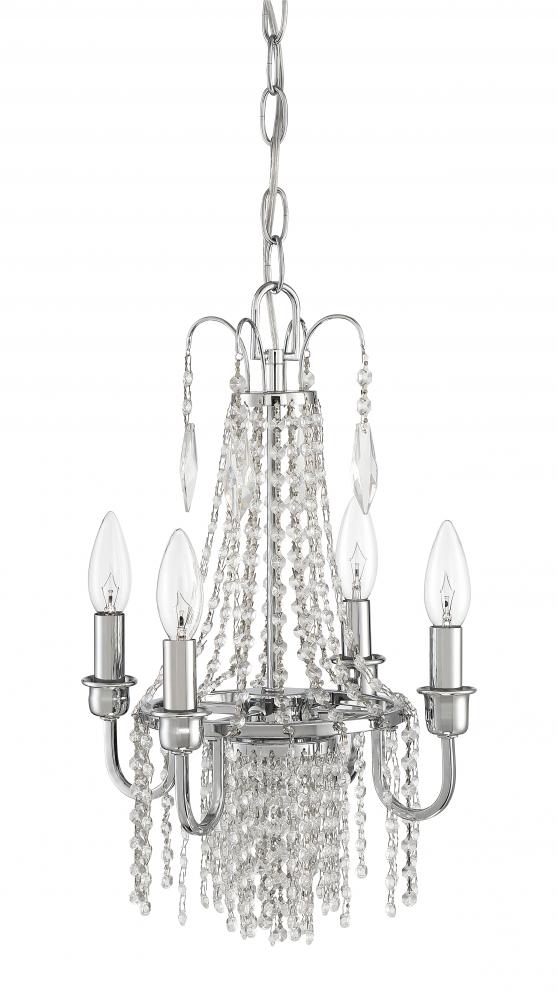 Maisie Collection - 4 Light - Chandelier - 11.75"W - 18"H -  Chrome Finish