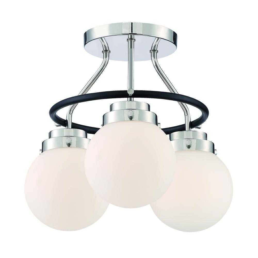 Elle 14" 3-Light Semi-Flush
