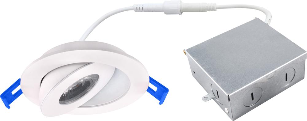 3 in. White 4000K Canless Remodel Directional Wall Wash Gimbal Integrated LED Recessed Light Kit