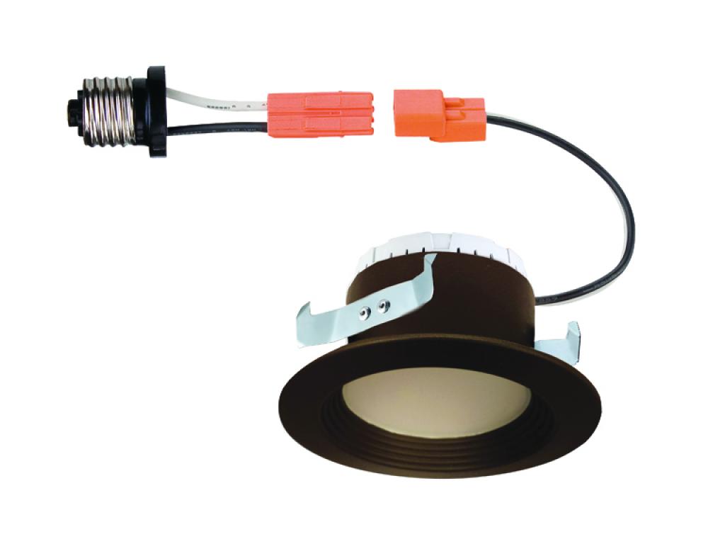 4 in. 3000K Integrated LED Black, Soft White Recessed CEC-T20 Baffle Trim