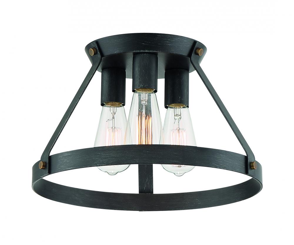 Wicker Park 15" 3-Light Semi-Flush