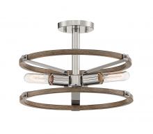 Designers Fountain D206M-SF-PN - Hanston 3 Light Semi Flushmount