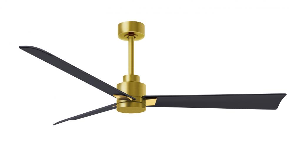 Alessandra 3-blade transitional ceiling fan in brushed brass finish with matte black blades. Optimiz