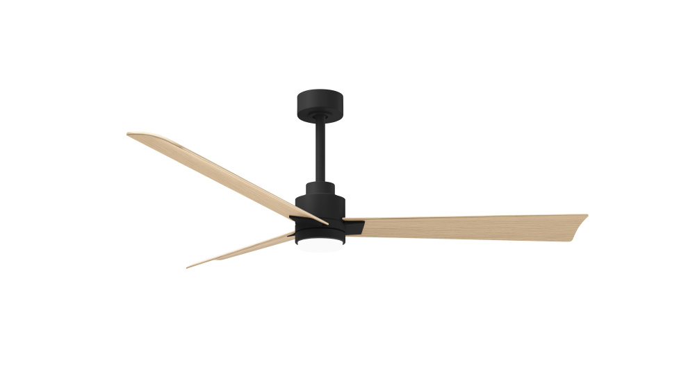 Alessandra - 56" Three Blade Transitional Ceiling Fan - 5CCT Integrated LED - Matte Black Finish