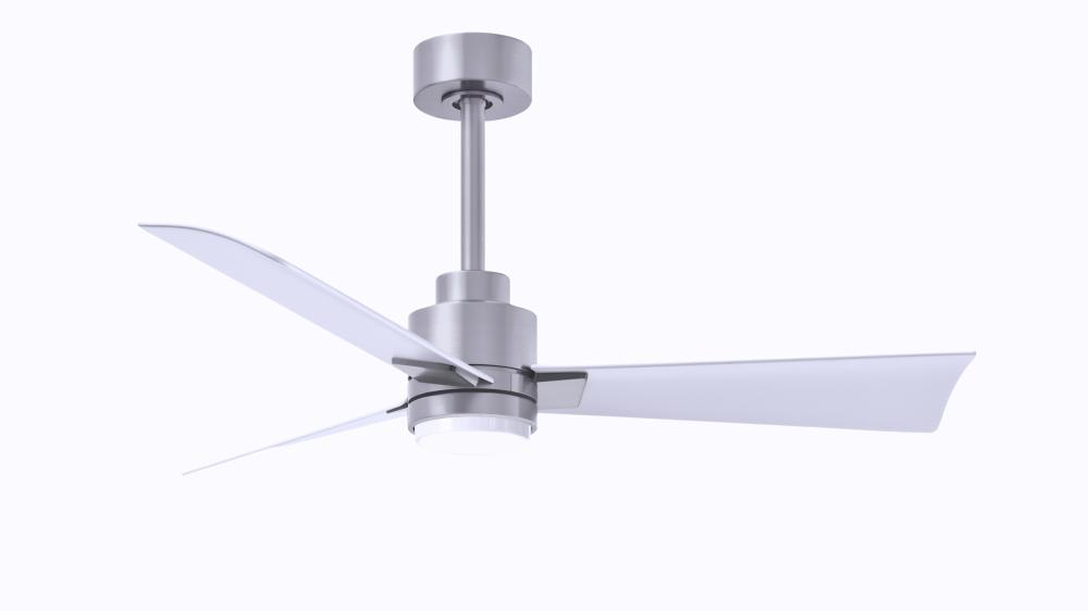 Alessandra-42" Three Blade Transitional Ceiling Fan-5CCT Integrated LED-Brushed Nickel Finish