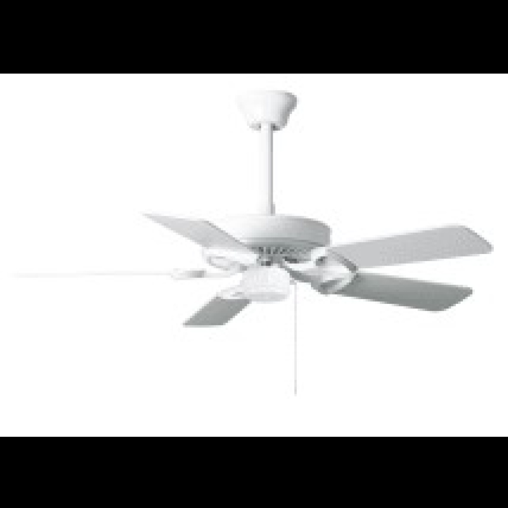 America - 42" Builder Fan - USA - Gloss White Finish - Reversible White/Wood Tone Blades