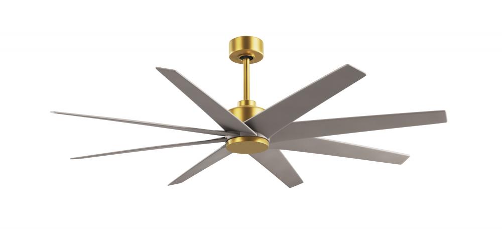 Ariella 8-blade ceiling fan in Brushed Brass and Brushed Nickel blades