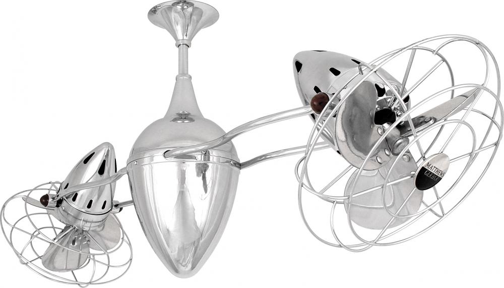 Ar Ruthiane - Rotational Ceiling Fan - Polished Chrome Finish - Metal Blades