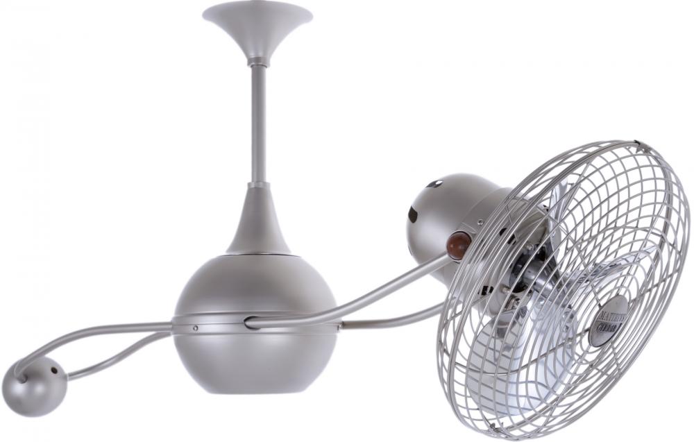 Brisa 360° counterweight rotational ceiling fan in Brushed Nickel finish with metal blades.