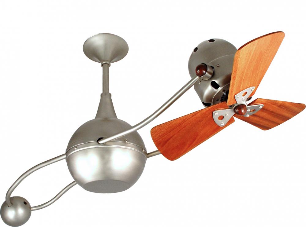 Brisa 2000 - Rotational Ceiling Fan - Brushed Nickel Finish - Mahogany Tone Blades