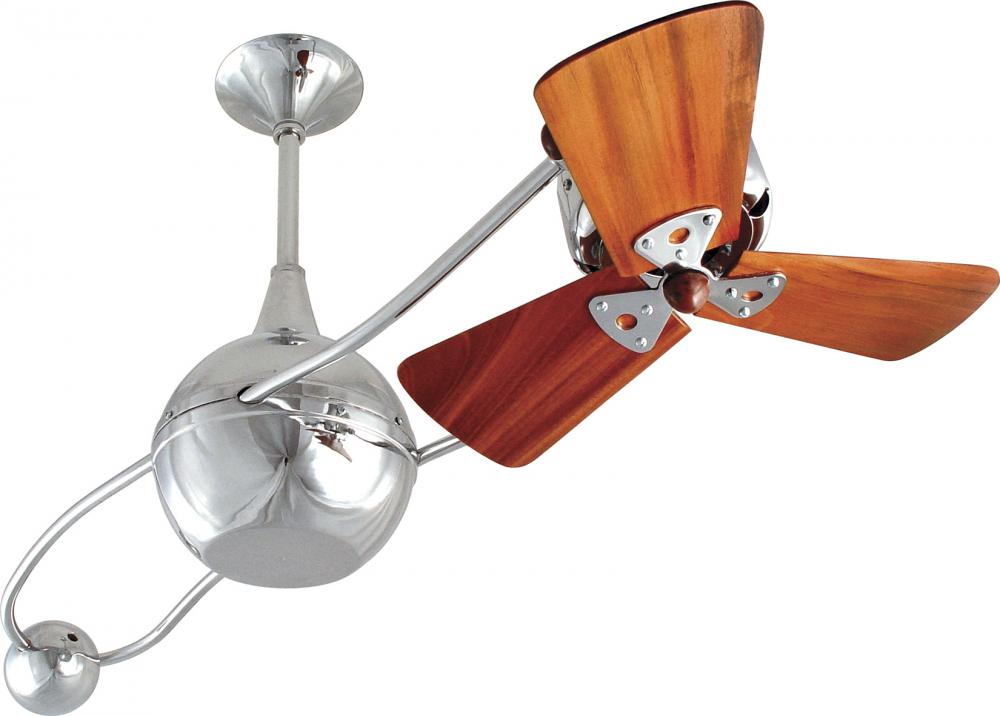 Brisa 360° counterweight rotational ceiling fan in Polished Chrome finish with solid sustainable