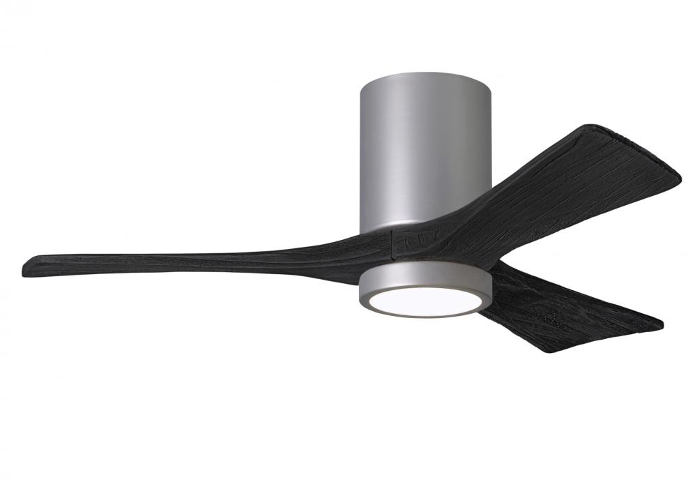 Irene-3HLK three-blade flush mount paddle fan in Brushed Nickel finish with 42” solid matte blac
