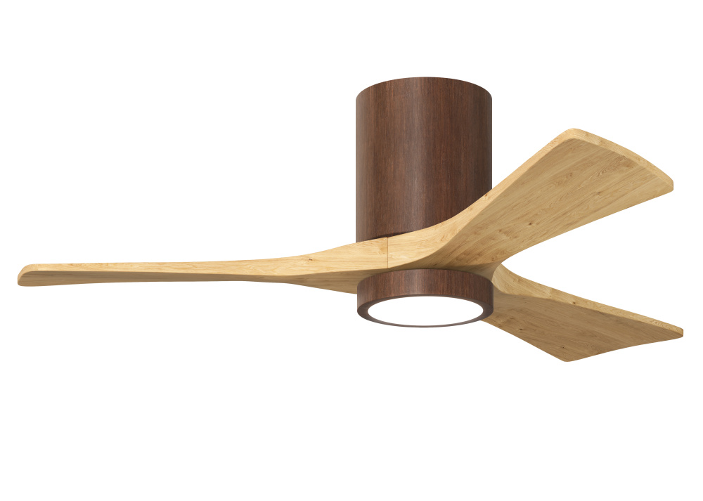 Irene-3HLK - 42" Three Blade Flush Mount Paddle Fan - 5CCT Integrated LED - Walnut Tone Finish