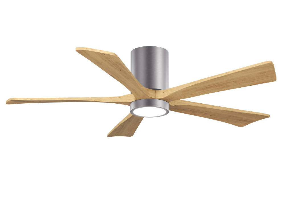 Irene-5HLK - 52" Five Blade Flush Mount Paddle Fan - 5CCT Integrated LED - Brushed Pewter Finish