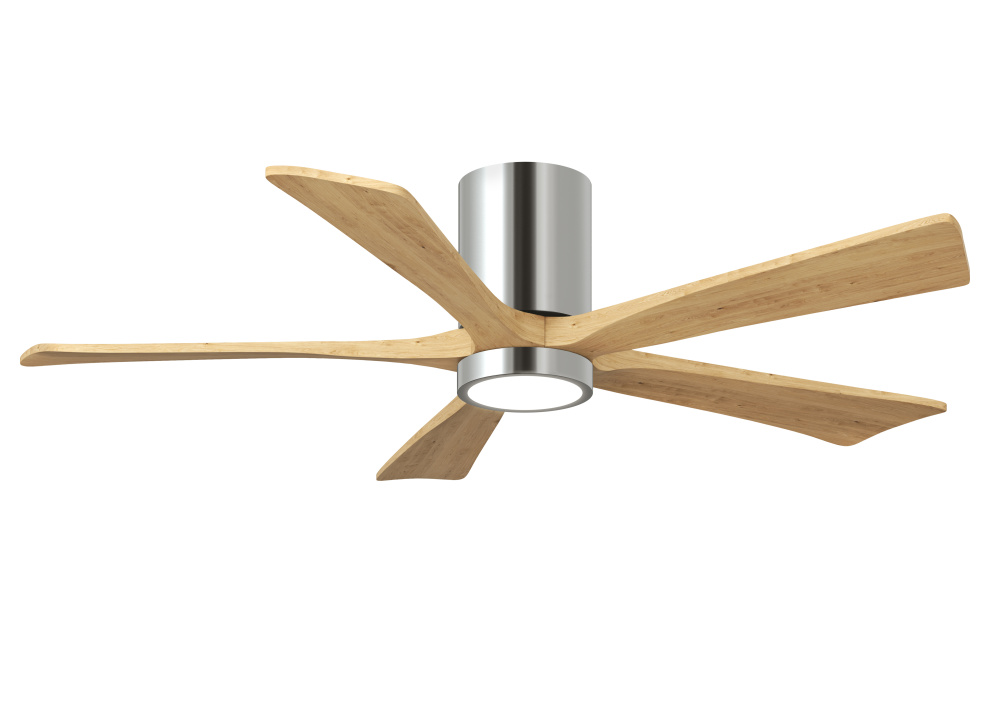 Irene-5HLK - 52" Five Blade Flush Mount Paddle Fan - 5CCT Integrated LED - Polished Chrome Finis