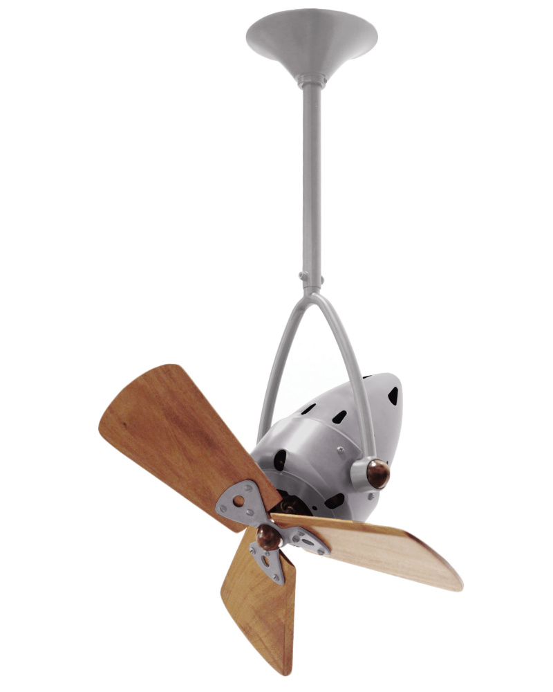 Jarold Direcional - Directional Ceiling Fan - Brushed Nickel Finish - Mahogany Tone Blades