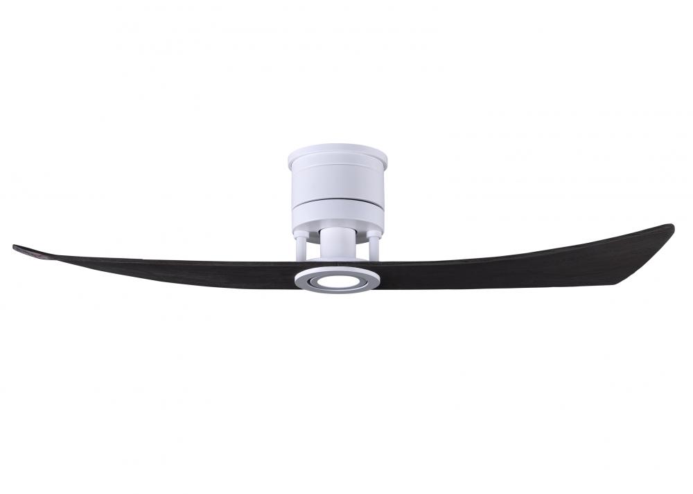Lindsay ceiling fan in Matte White finish with 52" solid matte black wood blades and eco-frien