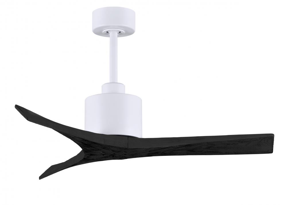 Mollywood 6-speed contemporary ceiling fan in Matte White finish with 42” solid matte black wood