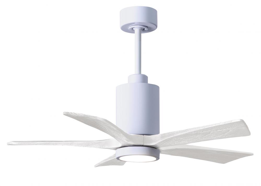 Patricia-5 - 42" Five Blade Ceiling Fan - 5CCT Integrated LED - Gloss White Finish