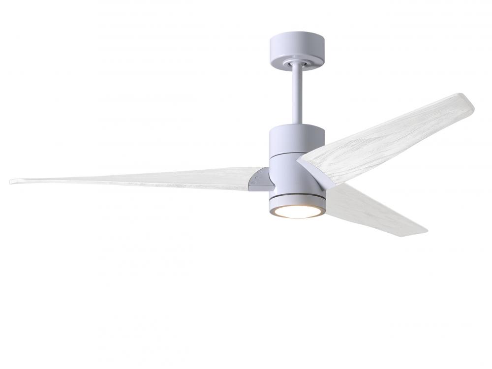 Super Janet three-blade ceiling fan in Gloss White finish with 52” solid matte white wood blades