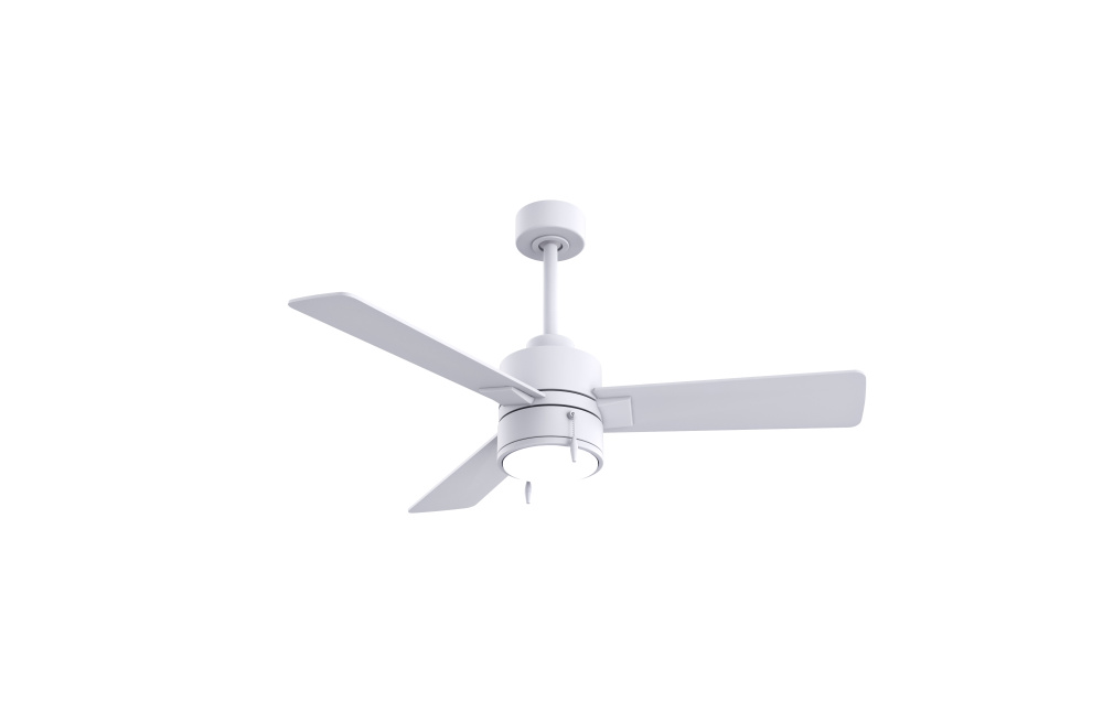 Steven - 42” Three Blade Ceiling Fan - Integrated LED - Matte White Finish - Matte White Blades