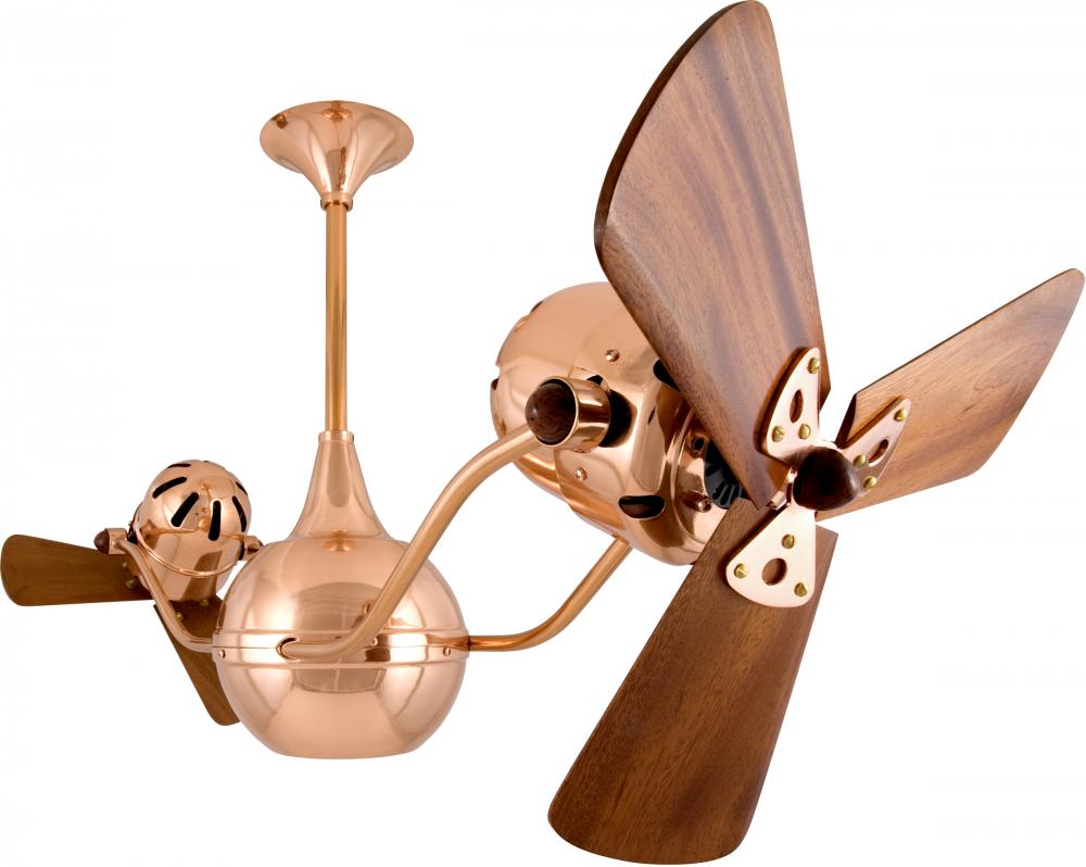 Vent Bettina - Rotational Ceiling Fan - Polished Copper Finish - Mahogany Tone Blades