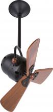 Matthews Fan Company BD-BK-WD - Bianca Direcional - Directional Ceiling Fan - Matte Black Finish - Mahogany Tone Blades