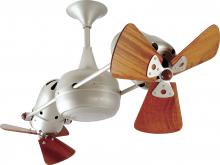 Matthews Fan Company DD-BN-WD-DAMP - Duplo Dinamico - Rotational Ceiling Fan - Brushed Nickel Finish - Mahogany Tone Blades