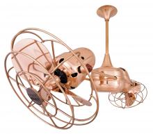 Matthews Fan Company DD-CP-MTL - Duplo Dinamico 360” rotational dual head ceiling fan in Polished Copper finish with Metal blades