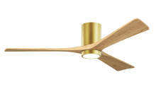 Matthews Fan Company IR3HLK-BRBR-LM-60 - Irene-3HLK - 60" Three Blade Flush Mount Paddle Fan - 5CCT Integrated LED - Brushed Brass Finish