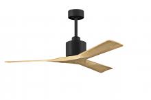 Matthews Fan Company NK-BK-LM-52 - Nan - 52" Ceiling Fan - Matte Black Finish - Light Maple Tone Blades