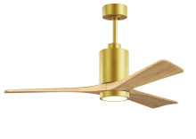 Matthews Fan Company PA3-BRBR-LM-52 - Patricia-3 - 52" Three Blade Ceiling Fan - 5CCT Integrated LED - Brushed Brass Finish