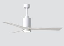 Matthews Fan Company PA3-WH-MWH-60 - Patricia-3 - 60" Three Blade Ceiling Fan - 5CCT Integrated LED - Gloss White Finish