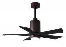Matthews Fan Company PA5-TB-BK-42 - Patricia-5 five-blade ceiling fan in Textured Bronze finish with 42” solid matte black wood blad