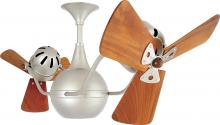 Matthews Fan Company VB-BN-WD-DAMP - Vent Bettina - Rotational Ceiling Fan - Brushed Nickel Finish - Mahogany Tone Blades