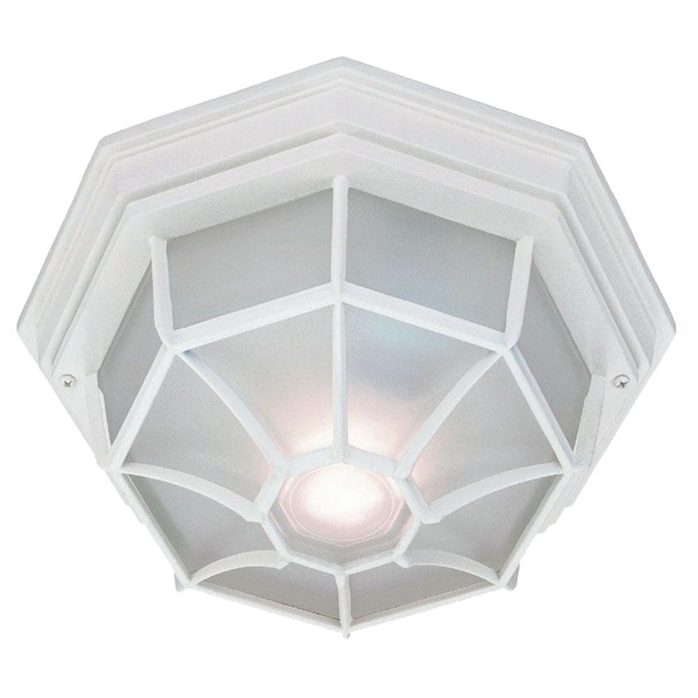 Flushmount Collection Ceiling-Mount 2-Light Outdoor Textured White Light Fixture