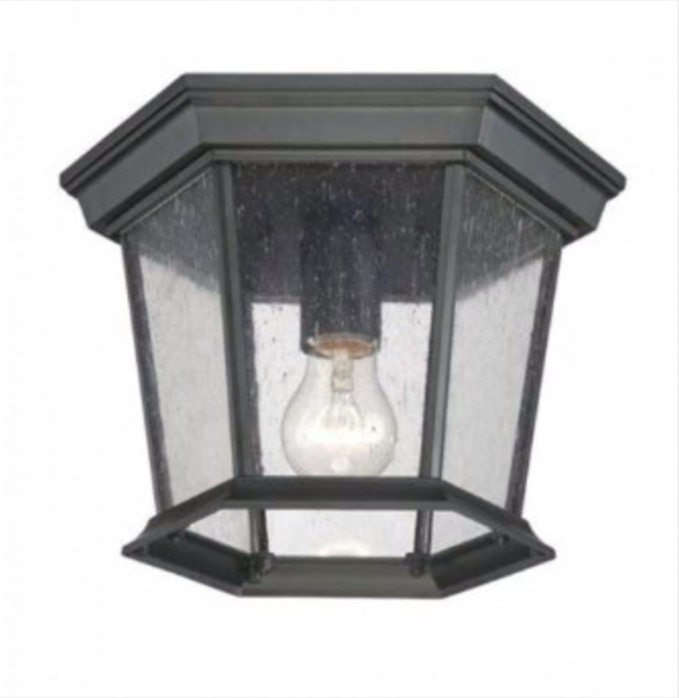 Dover Collection Ceiling-Mount 1-Light Outdoor Matte Black Light Fixture