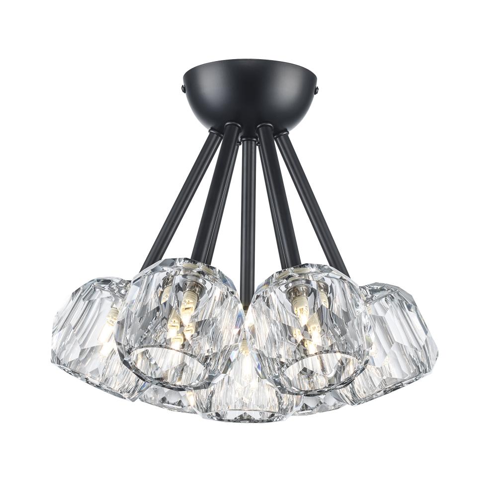 Crystal Court 7 - Light Semi Flush Mount