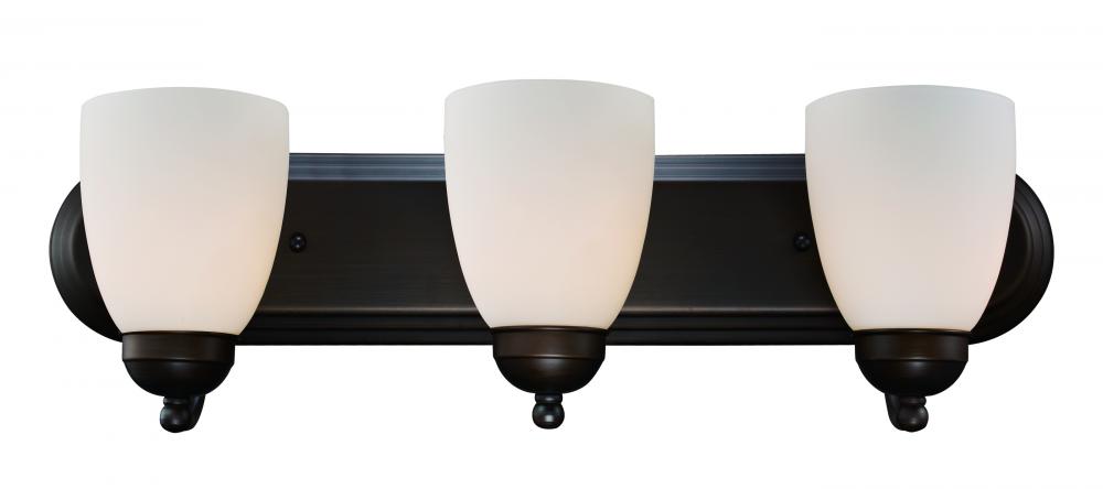 Clayton Reversible Mount, 3-Light Armed Vanity Wall Light, with Glass Bell Shades