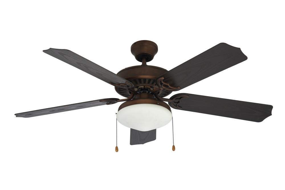 Woodrow 5-Blade, 52-In. Indoor Ceiling Fan with Light Kit and On/Off Pull Chains