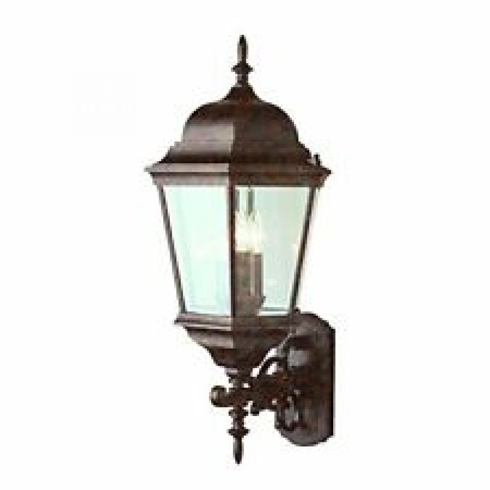 Classical Collection, Traditional Metal and Beveled Glass, Armed Wall Lantern Light