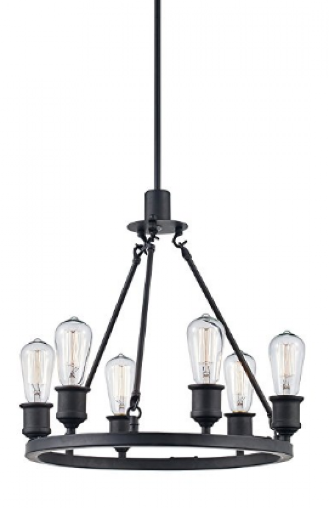 Underwood Wagon Wheel Bulb-style Chandelier