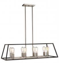 Trans Globe 10468 BK/BN - 8LT PENDANT-EDISON BULB FRAME-