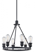 Trans Globe 70846 ROB - Underwood Wagon Wheel Bulb-style Chandelier